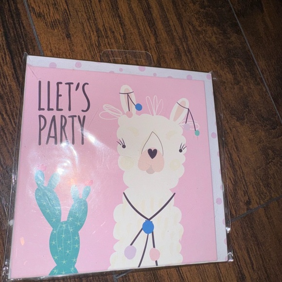Lot of 4 Party Invitations 32 in all Llama Let’s Party NEW - Picture 2 of 3